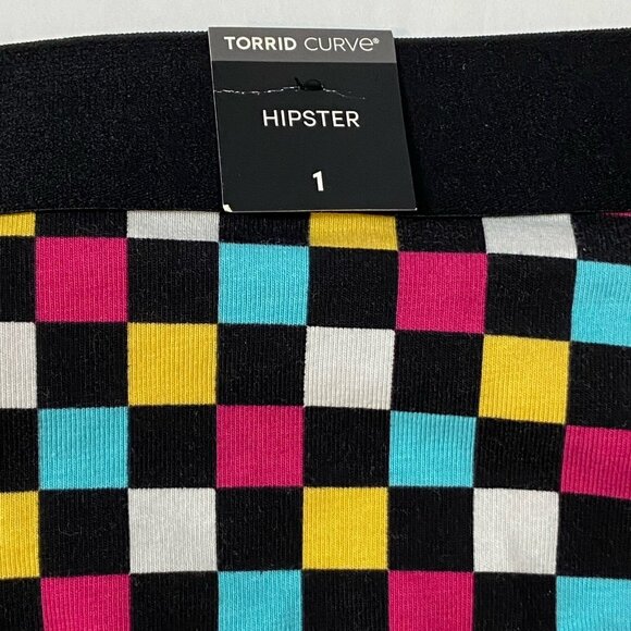 Torrid Panties Underwear Womens Curve Hipster Plus Sz 1 Checkered Multicolor NEW - Picture 9 of 10